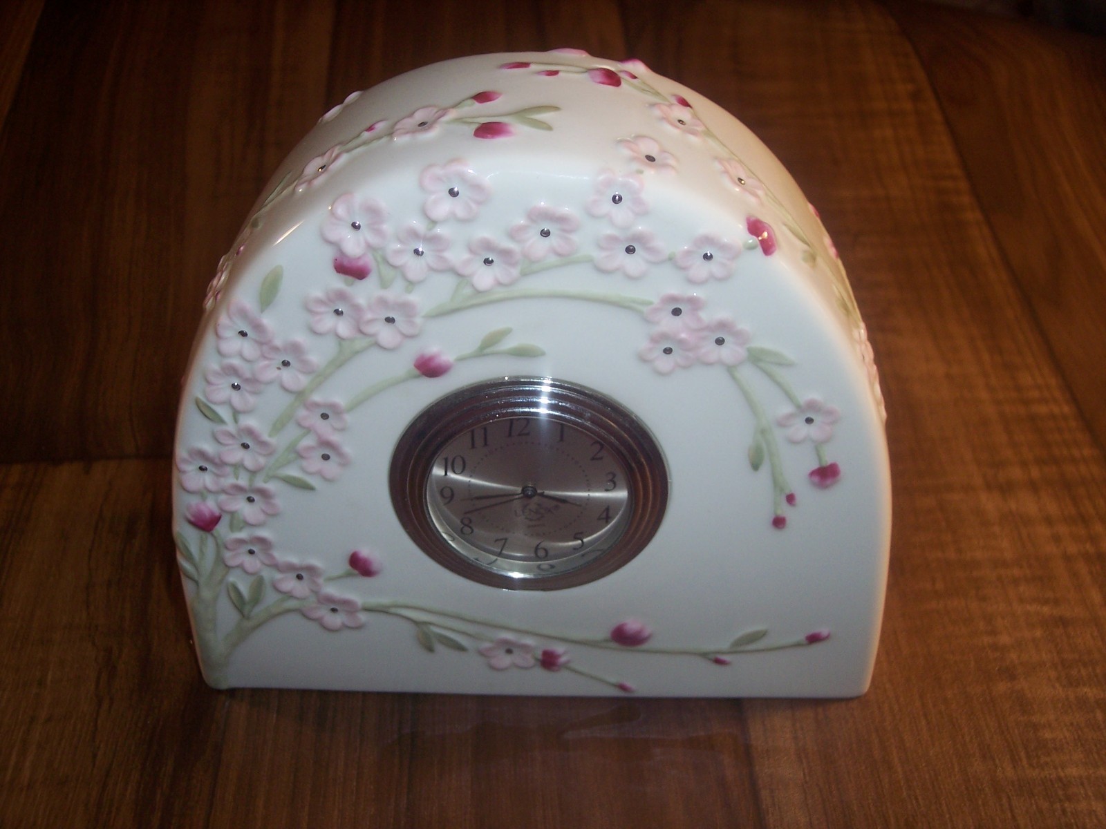 Lenox 782516 Pink Cherry Blossom Mantel Clock Ceramic Desk Shelf AS IS B3 Lenox 782516 Pink Cherry Blossom Mantel Clock Ceramic Desk Shelf AS IS B3