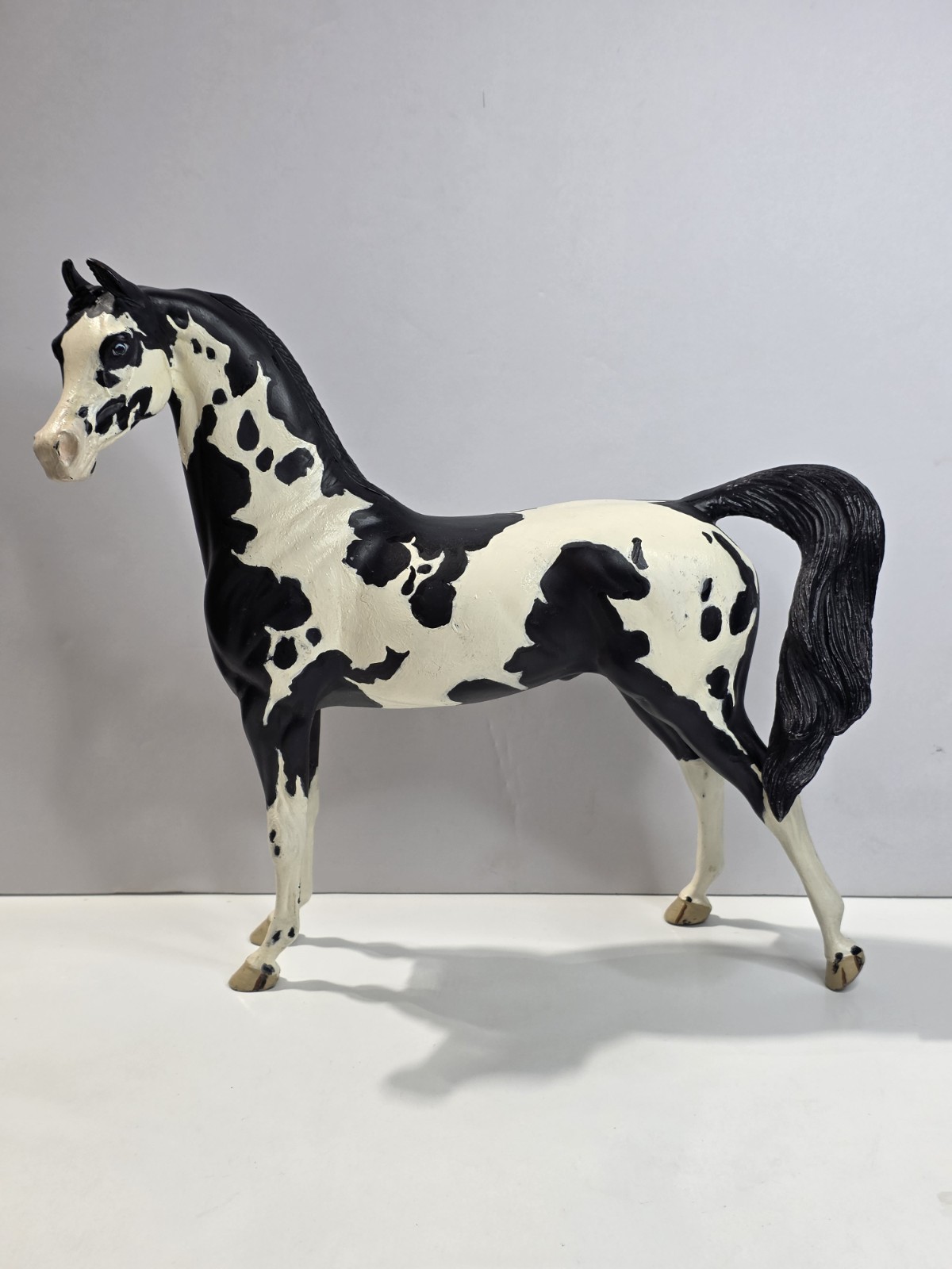 Peter Stone Model Horse Black White Pinto 1999 Vintage Stone Co. 9\
