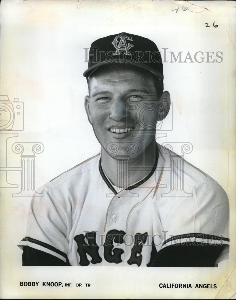 1968 Press Photo Bobby Knoop California Angels - nes01048