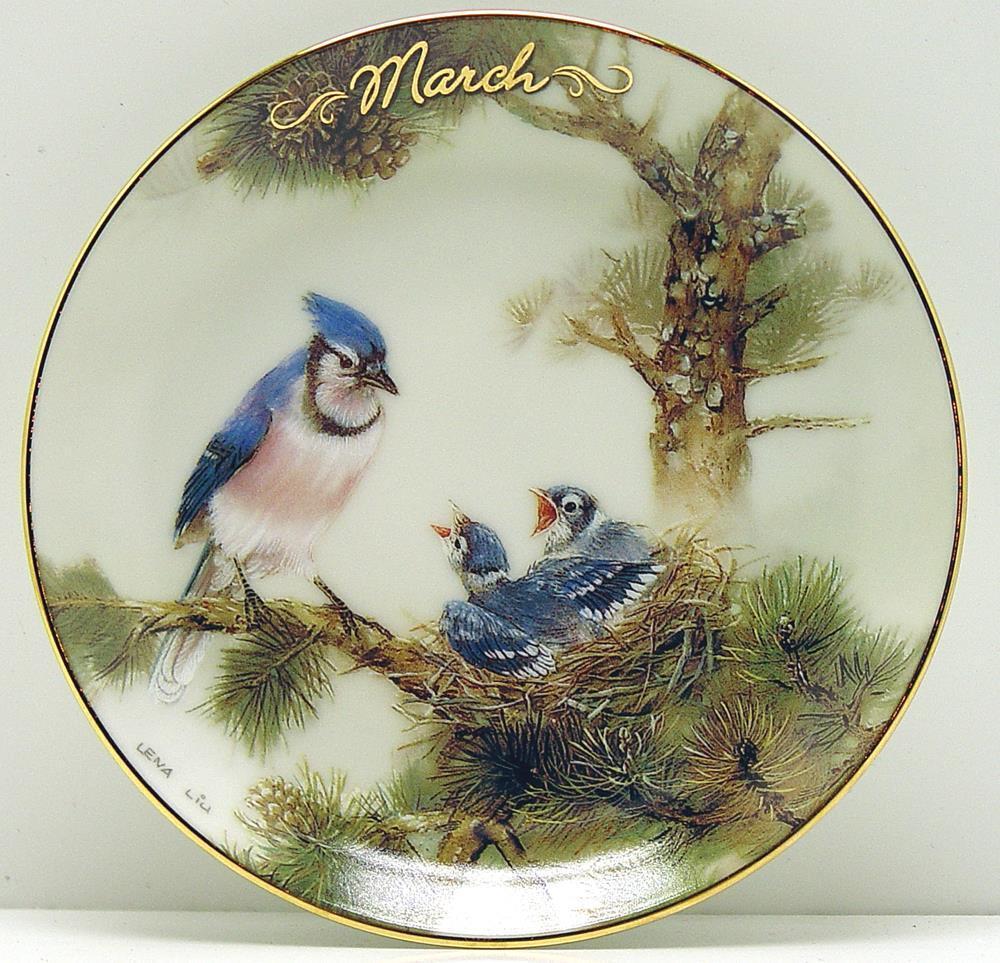 Blue Jay Bird  Bless this House March  Collector\'s Plate Bradford Exchange 70143
