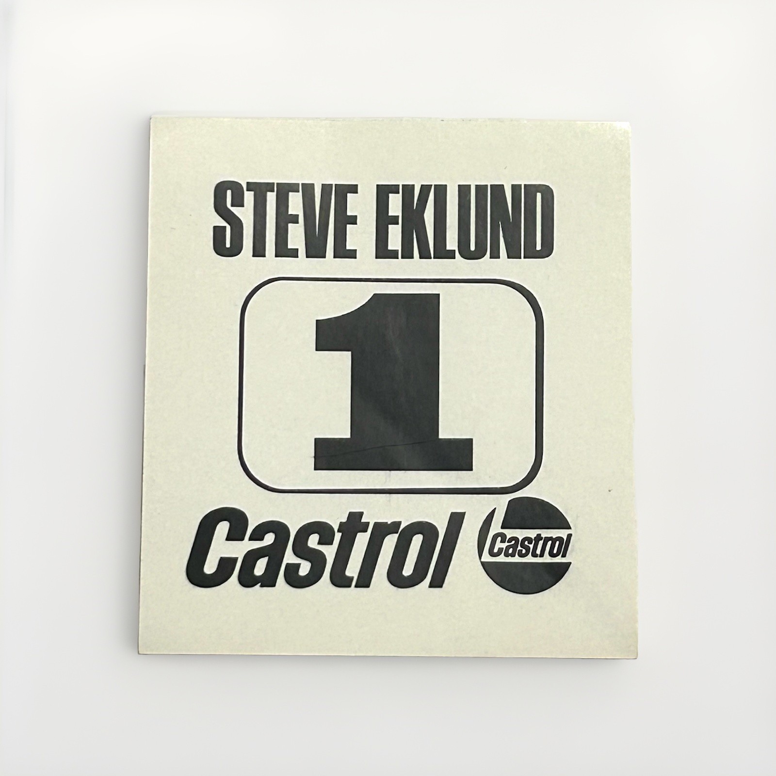 Steve Eklund #1 Castrol Racing Sticker (1980) RARE