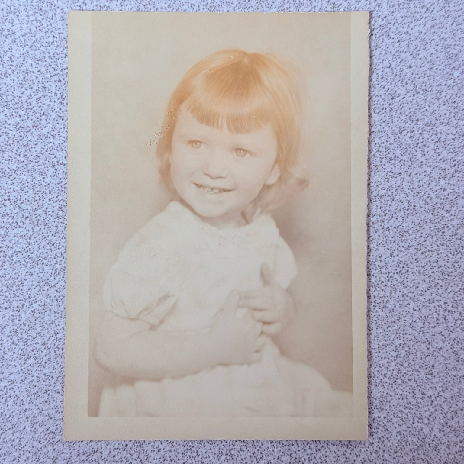 Young Girl Portrait 1950s Snapshot Photograph Red Hair Vintage Americana