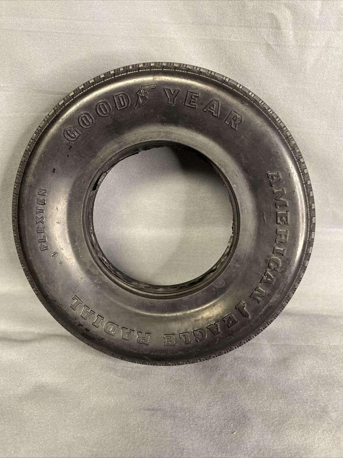 Vintage GOODYEAR 6” Rubber Tire Ashtray Frame