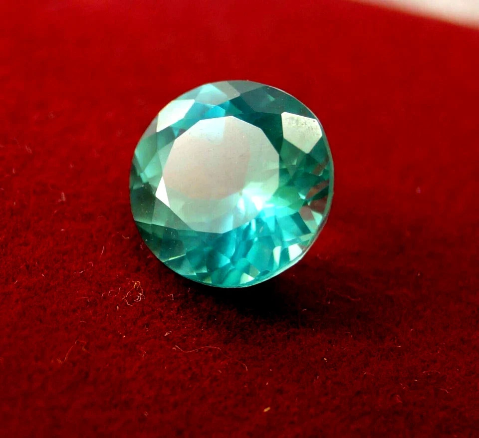 6.00 CT+ Natural Flawless Blue Green Montana Sapphire Round Cut Loose Gemstone