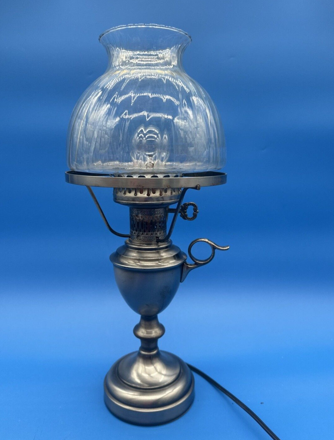 VTG 17.5” Silver Toned Retro “genie” Bedside Lamp, Estate Find, Classic Beauty