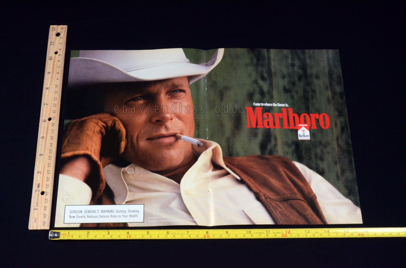 1999 Marlboro Man Cigarettes Cowboy 2-pg Magazine Page Print Ad Poster 90s 1990s