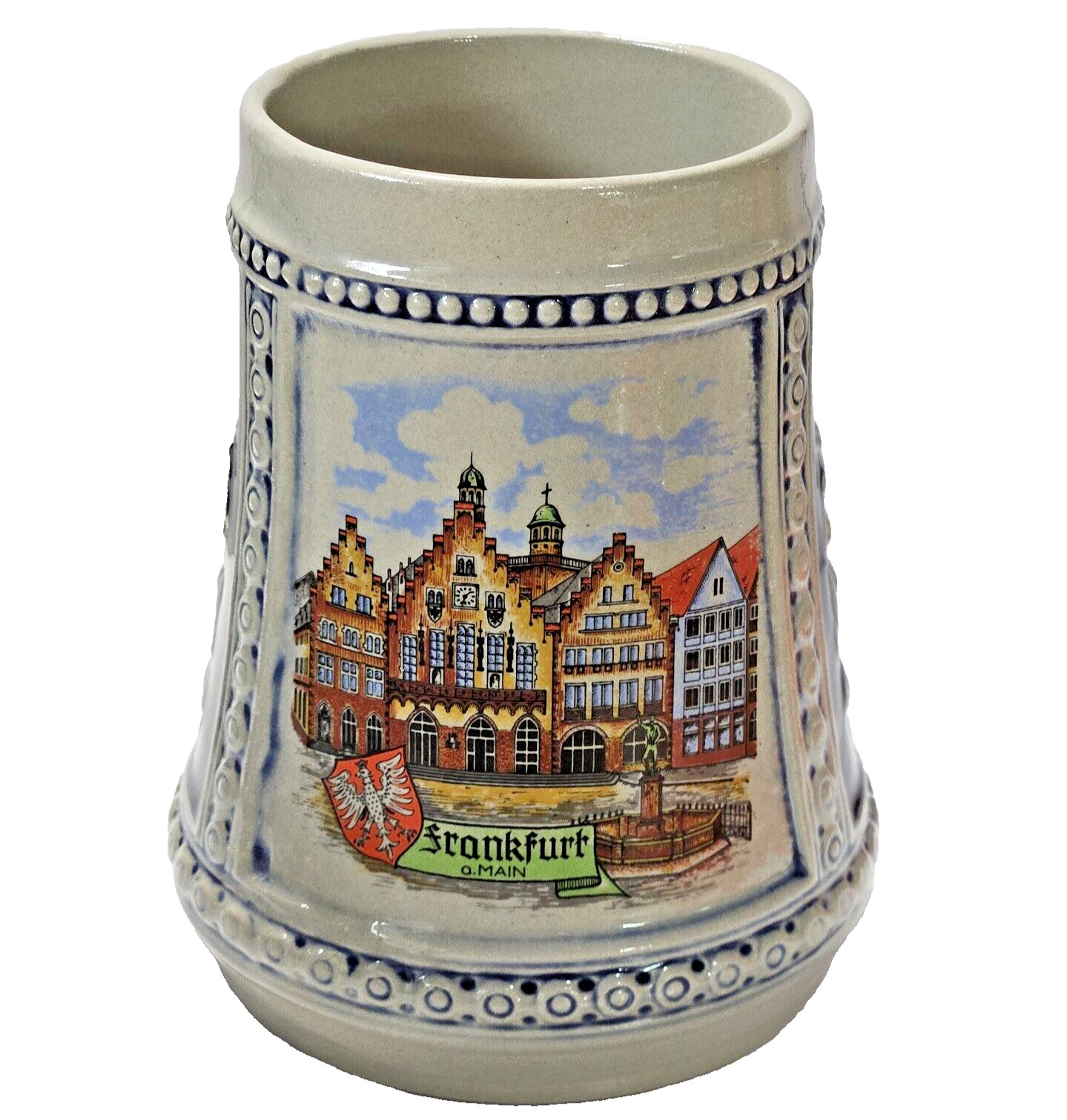 Vintage GerZ 3 Panel Beer Mug Frankfurt West Germany 5 1/4\