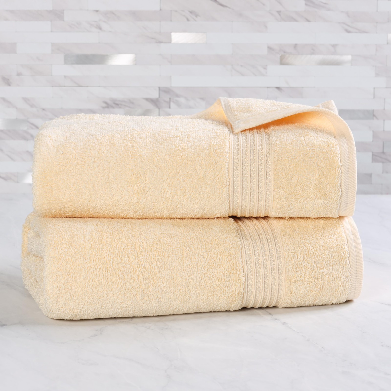 Superior Heritage Egyptian Cotton Bath Sheet Set, Heavyweight Towels Bathroom