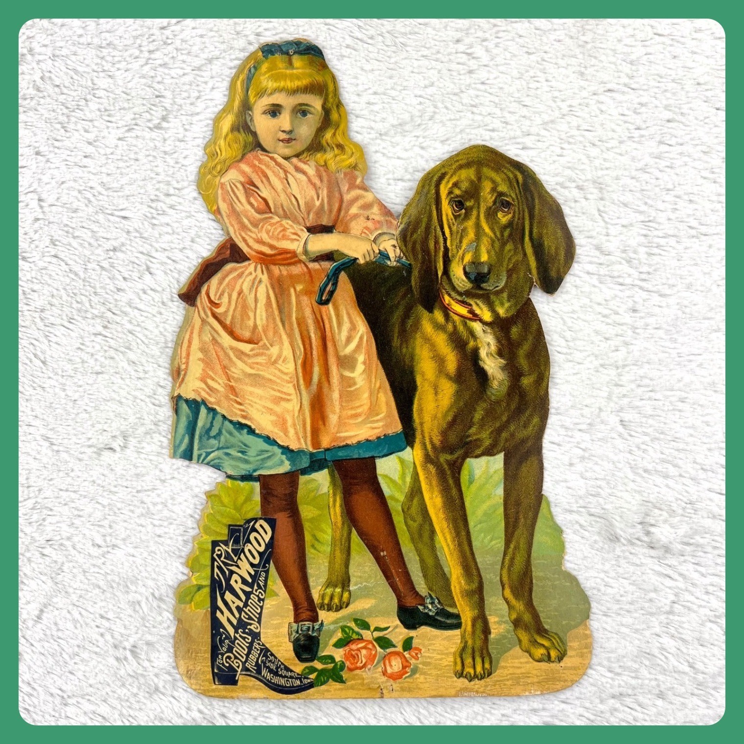 1900s Harwood Boots Shoes Antique Advertising Sign 12