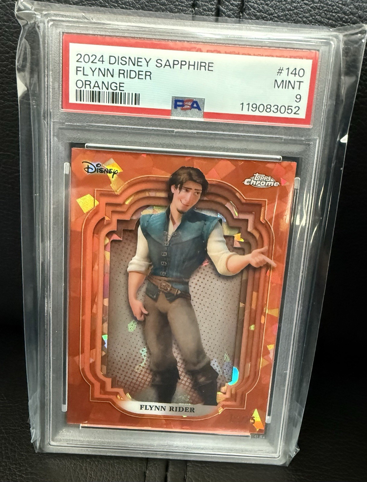 FLYNN RIDER 2024 TOPPS CHROME DISNEY SAPPHIRE #140 ORANGE REFRACTOR /25