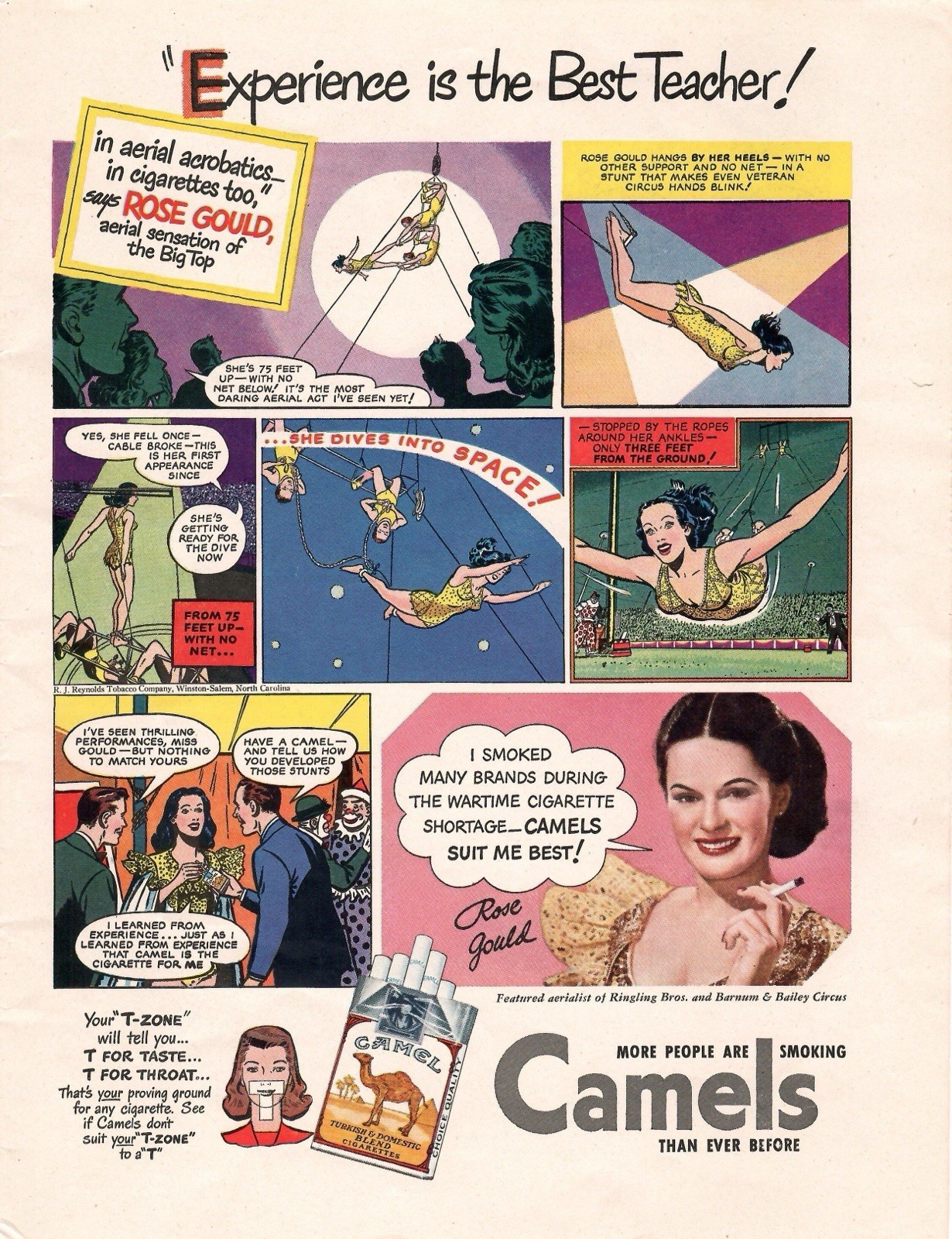 Camel 1940s Comic‑Style Ad – Rare Circus Art, Life Savers Reverse- Vintage Camel 1940s Comic‑Style Ad – Rare Circus Art, Life Savers Reverse- Vintage
