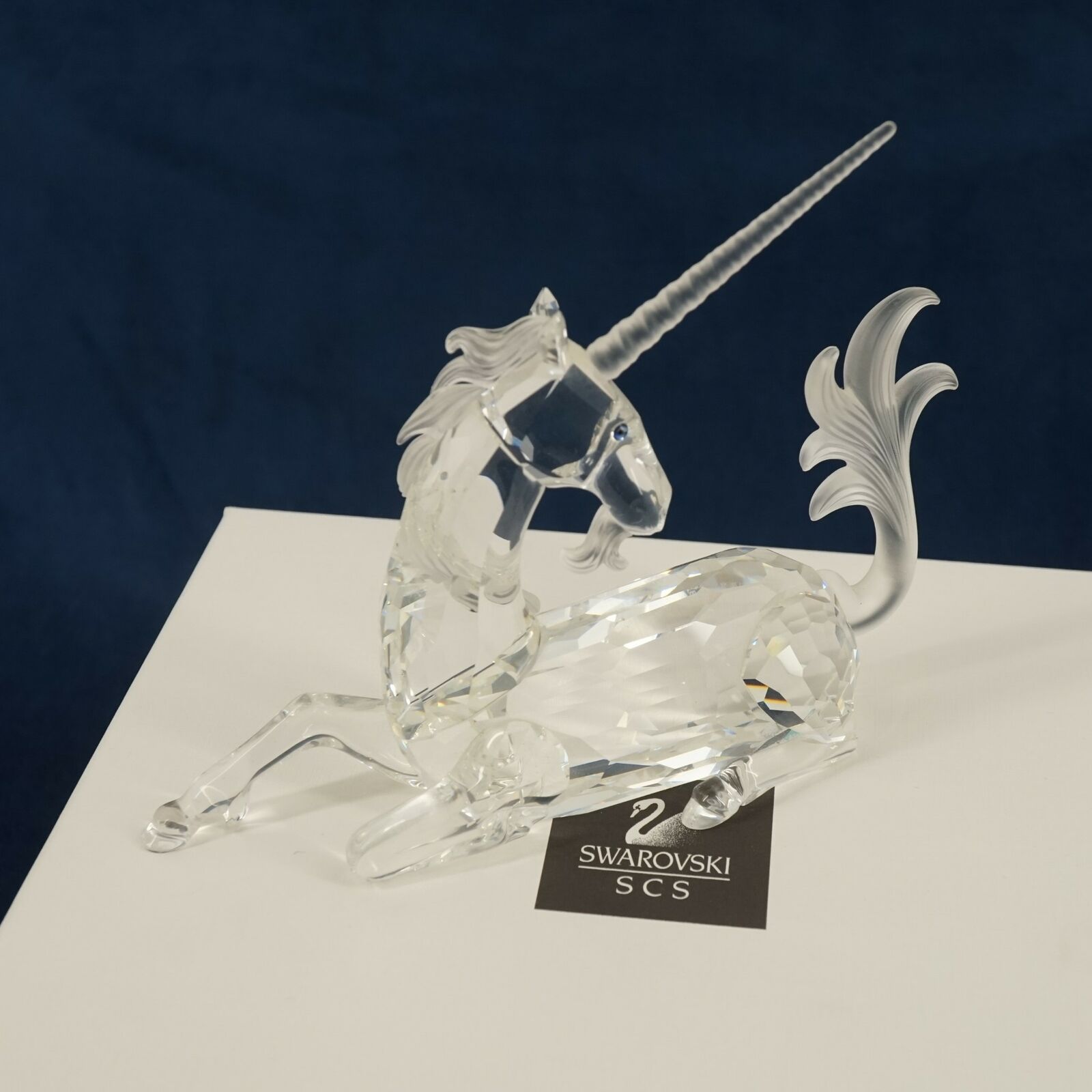 Swarovski Silver Crystal Unicorn In Orig 1996 Box & Cert -  USA
