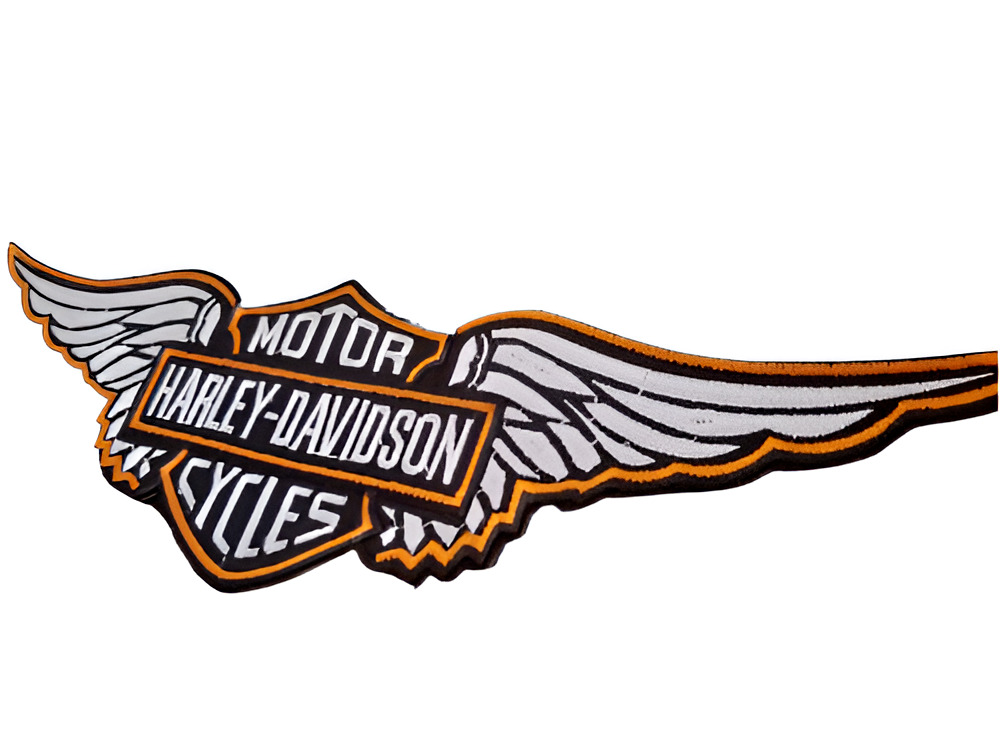 Harley Davidson Embroidered Patch Harley Orange Logo Wing 15\
