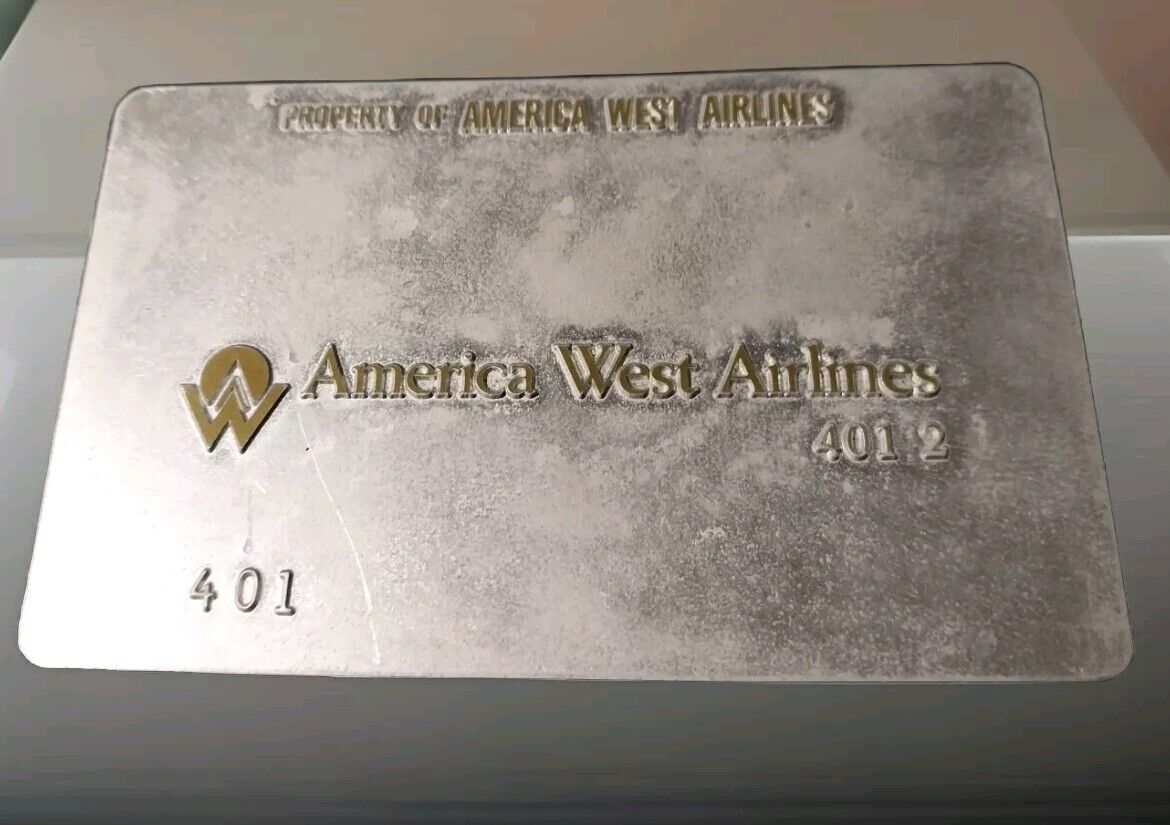 AIRLINE TICKET ADDRESSOGRAPH  VALIDATION PLATE -AMERICA WEST AIRLINES