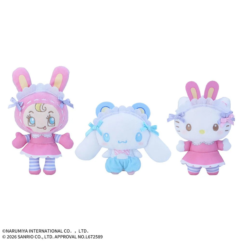 mezzo piano x Sanrio Characters Mascot Plush Vol.1 Complete Set of 3 SEGA PSL