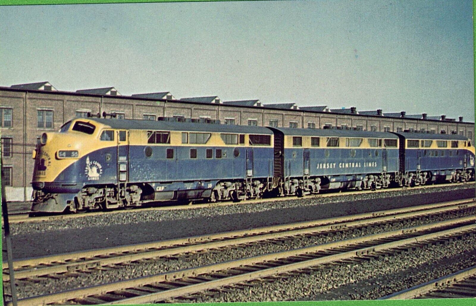 Train Locomotive Vintage Postcard Jersey Central 54 55