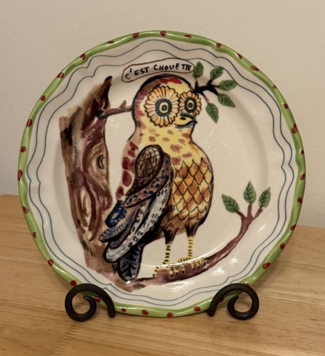 Vintage Style Nathalie Léte Francophile Plate, \