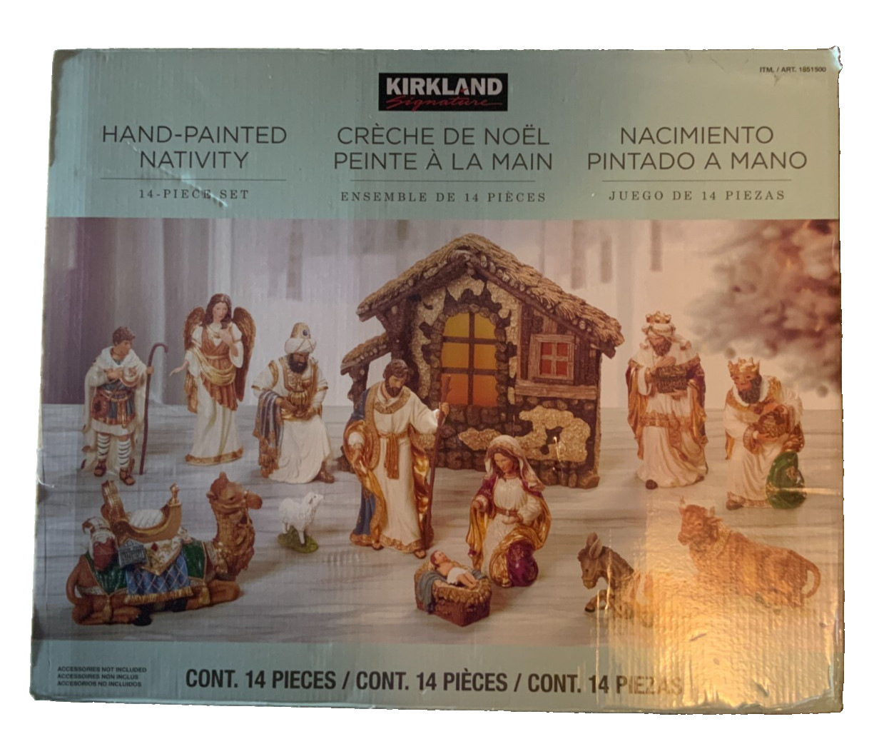Kirkland Signature 14-Piece Nativity Set Hand Painted Christmas NIB Costco