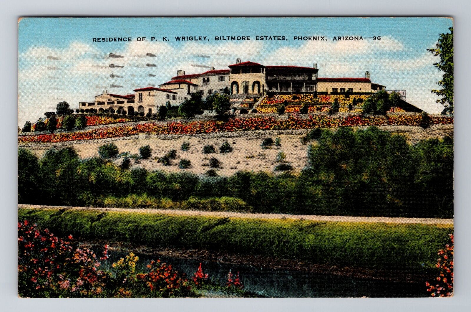 Phoenix AZ-Arizona, Home of P.K. Wrigley Biltmore Estates, Vintage Postcard