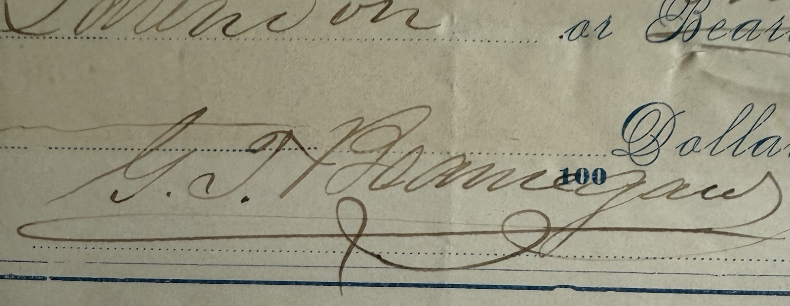 1879 Beauregard Signed Check Confederate General Fort Sumpter Bull Run 