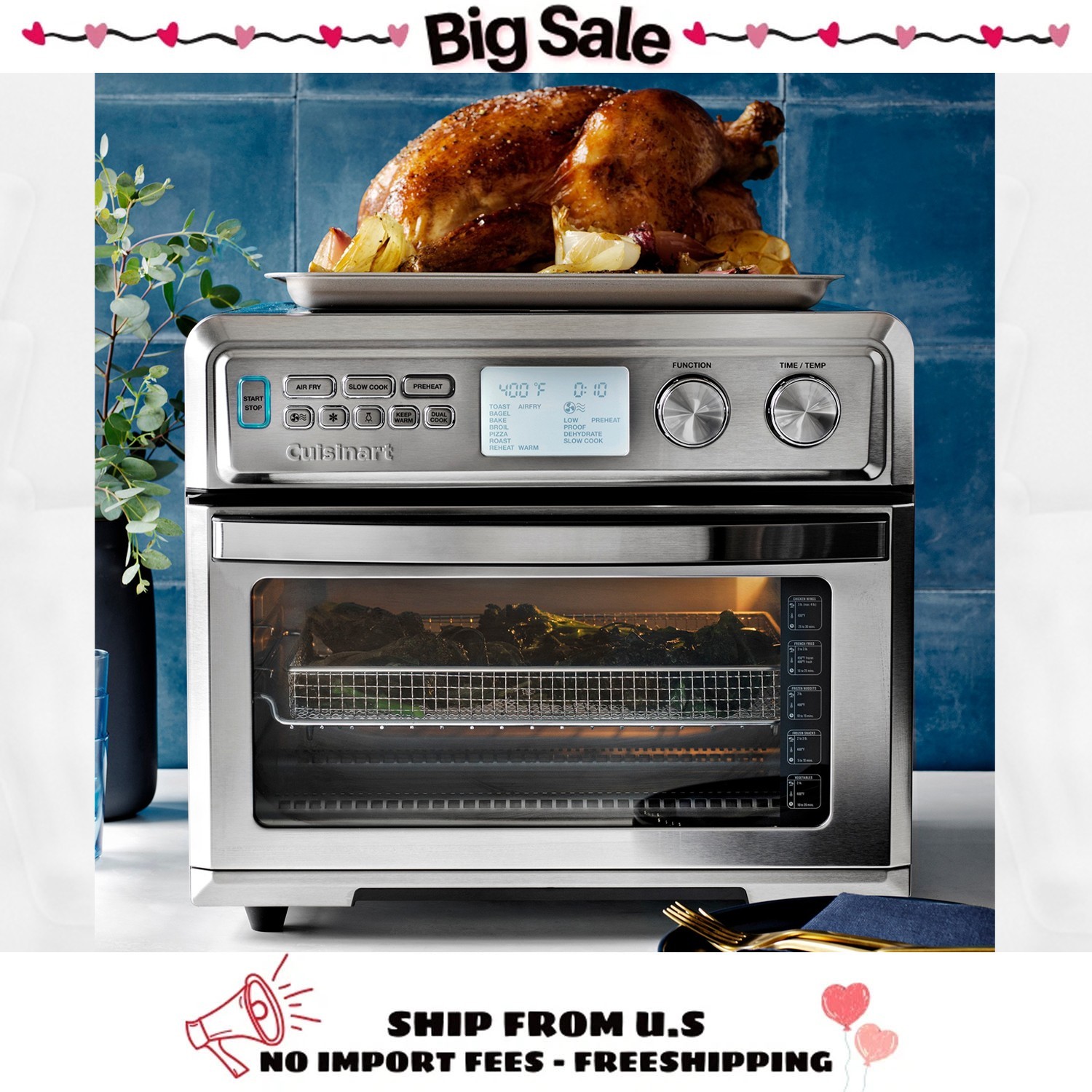 🌎Cuisinart Large Digital Airfryer Toaster Oven, New Sealed +100% Authentic