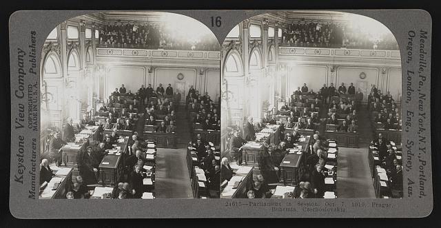 Parliament in session Oct 7 1919 Prague Bohemia Czechoslovakia Old Photo