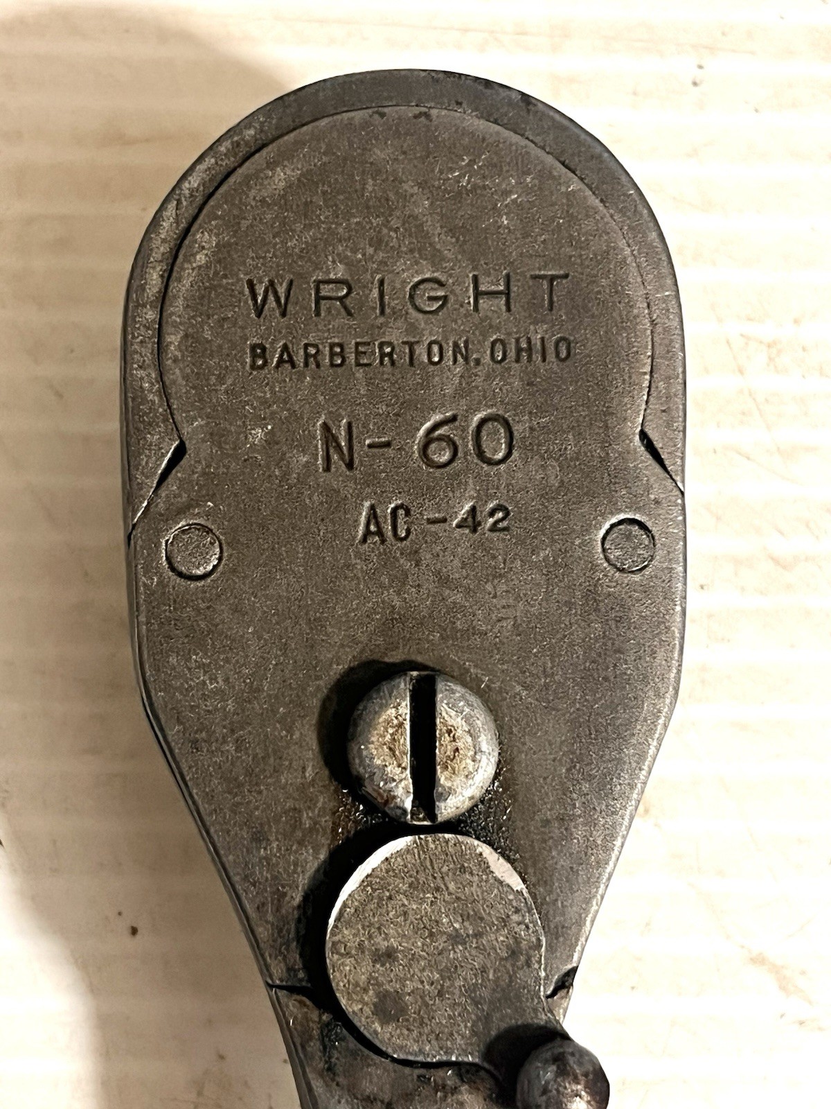 Vintage WWII Wright N-60 Ratchet 1/2” Drive, 1942 USA Barberton Ohio Vintage WWII Wright N-60 Ratchet 1/2” Drive, 1942 USA Barberton Ohio