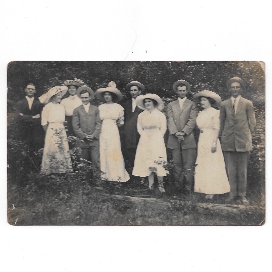 Antique Cyko RPPC Real Photo Postcard Early 1900s Men Women Hats Dress Suit Blur Antique Cyko RPPC Real Photo Postcard Early 1900s Men Women Hats Dress Suit Blur