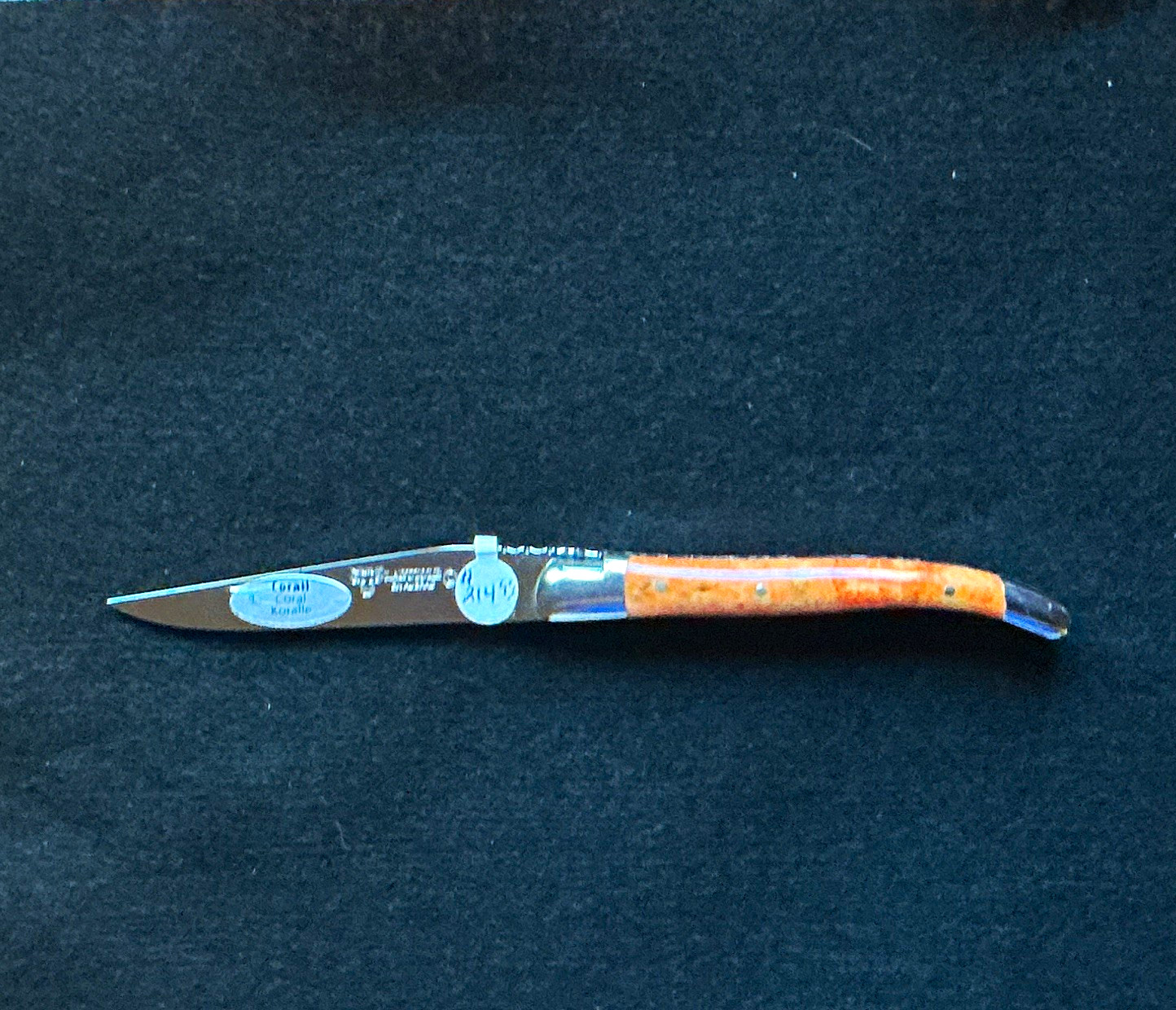 Laguiole Folding Pocket Knife Coral Handle France New $$Reduced