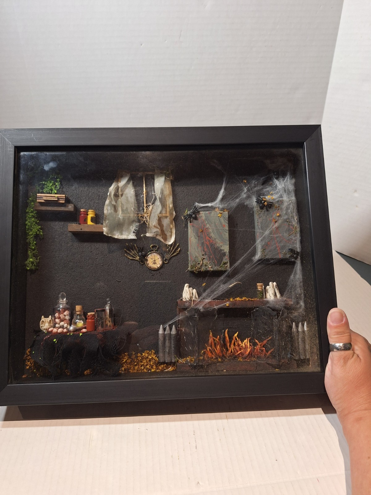 OOAK Halloween Prop Shadow Box Large Creepy Room Handmade