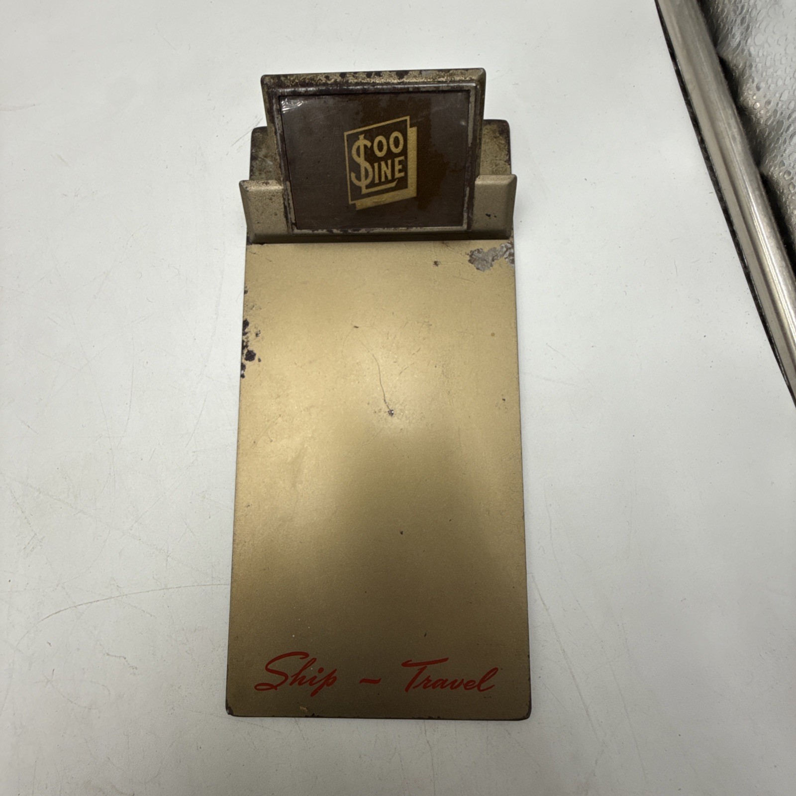 VINTAGE SOO LINE RAILROAD METAL CLIPBOARD 8.5\