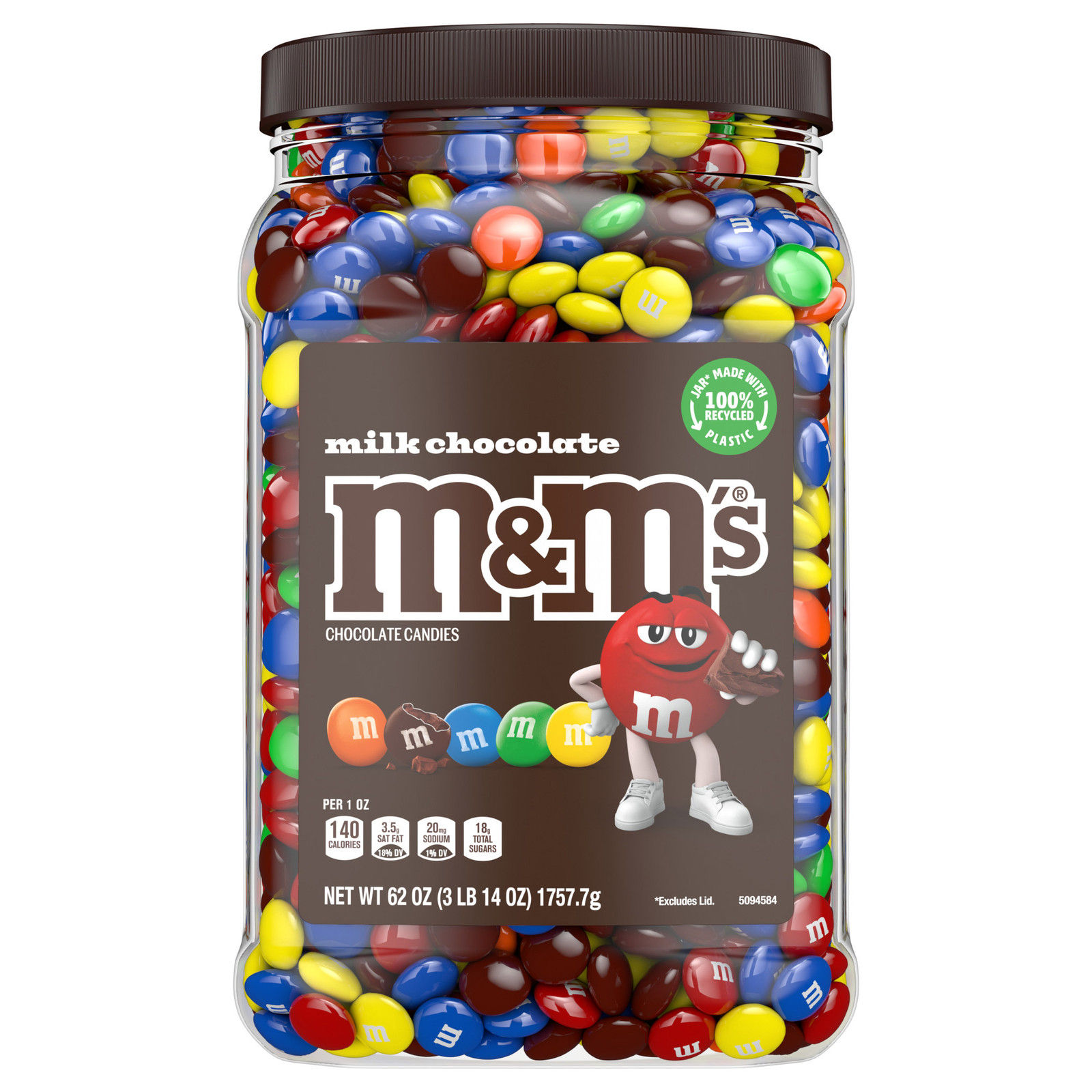 M&M\'S Milk Chocolate Candy, 62 Oz Jar Resealable Jar M&M\'S Milk Chocolate Candy, 62 Oz Jar Resealable Jar