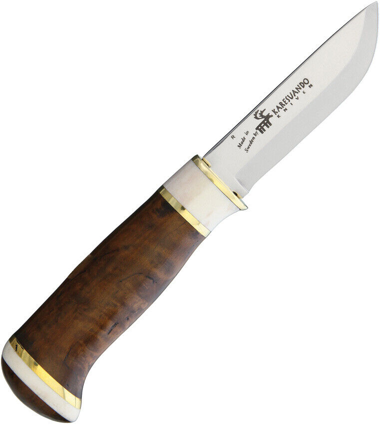 Karesuando Kniven Heino Curly Birch Blade Hunting Camping Fixed Knife - 4040-00