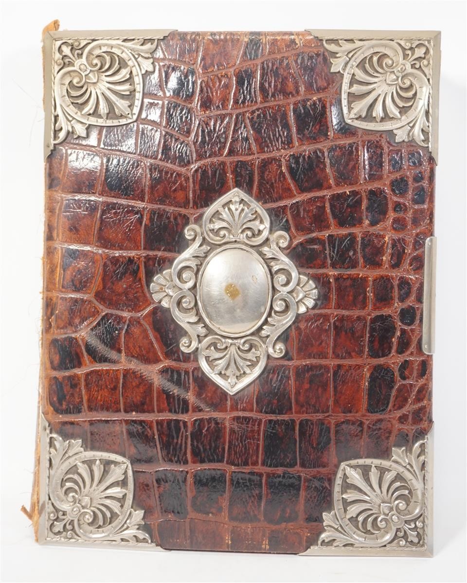 Antique Photo Album Before 1900 Leather Fitting Over 70 Photos Family Children