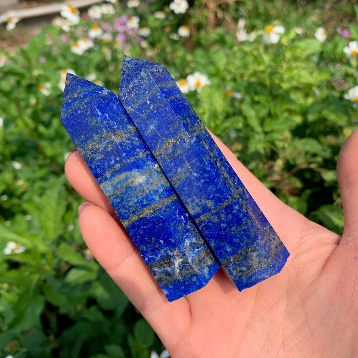 3 ~ 4 inch Lapis Lazuli Point Obelisk Natural Crystal Wand Tower Home Decoration