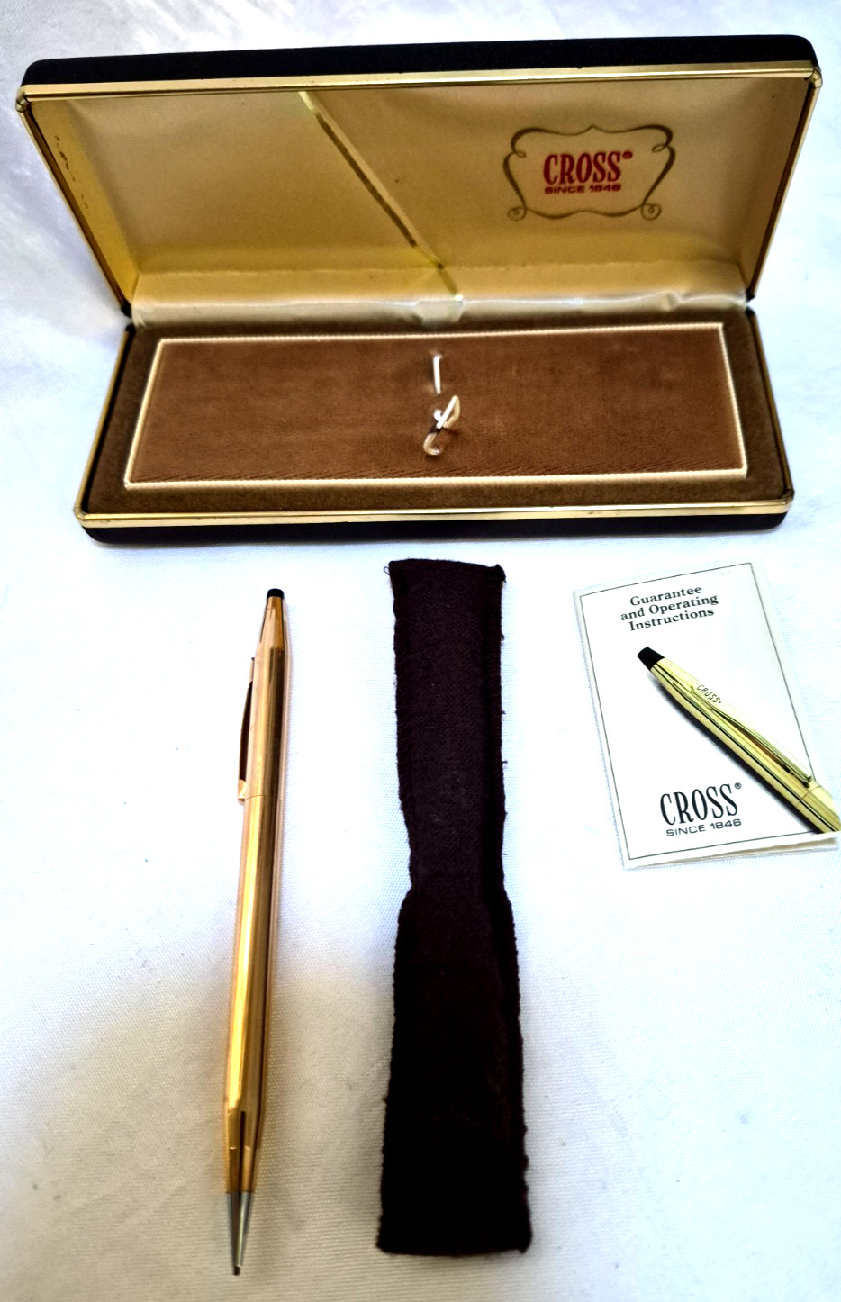 Vintage CROSS 1/20 14K Gold Filled Mechanical Pencil Working Case & Booklet