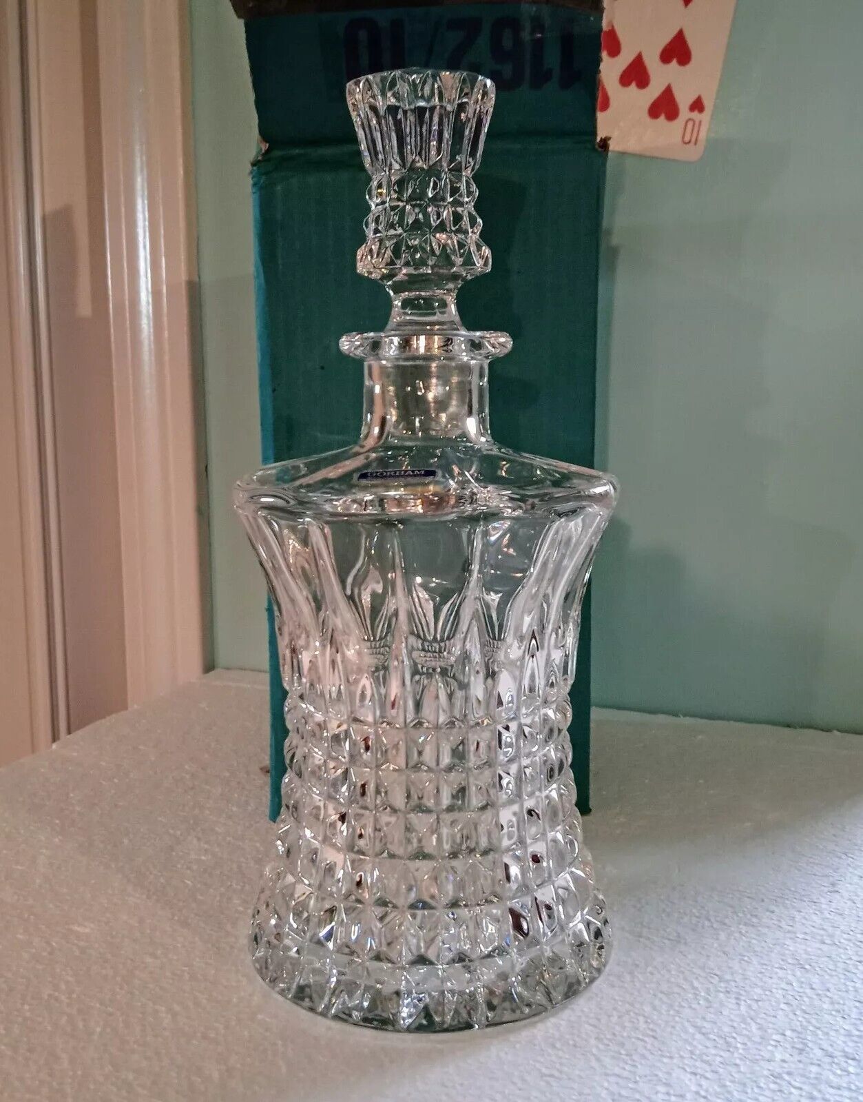 VTG GORHAM FULL LEAD CRYSTAL DECANTER w/Stopper By Nochtmann Of W Germany Boxed