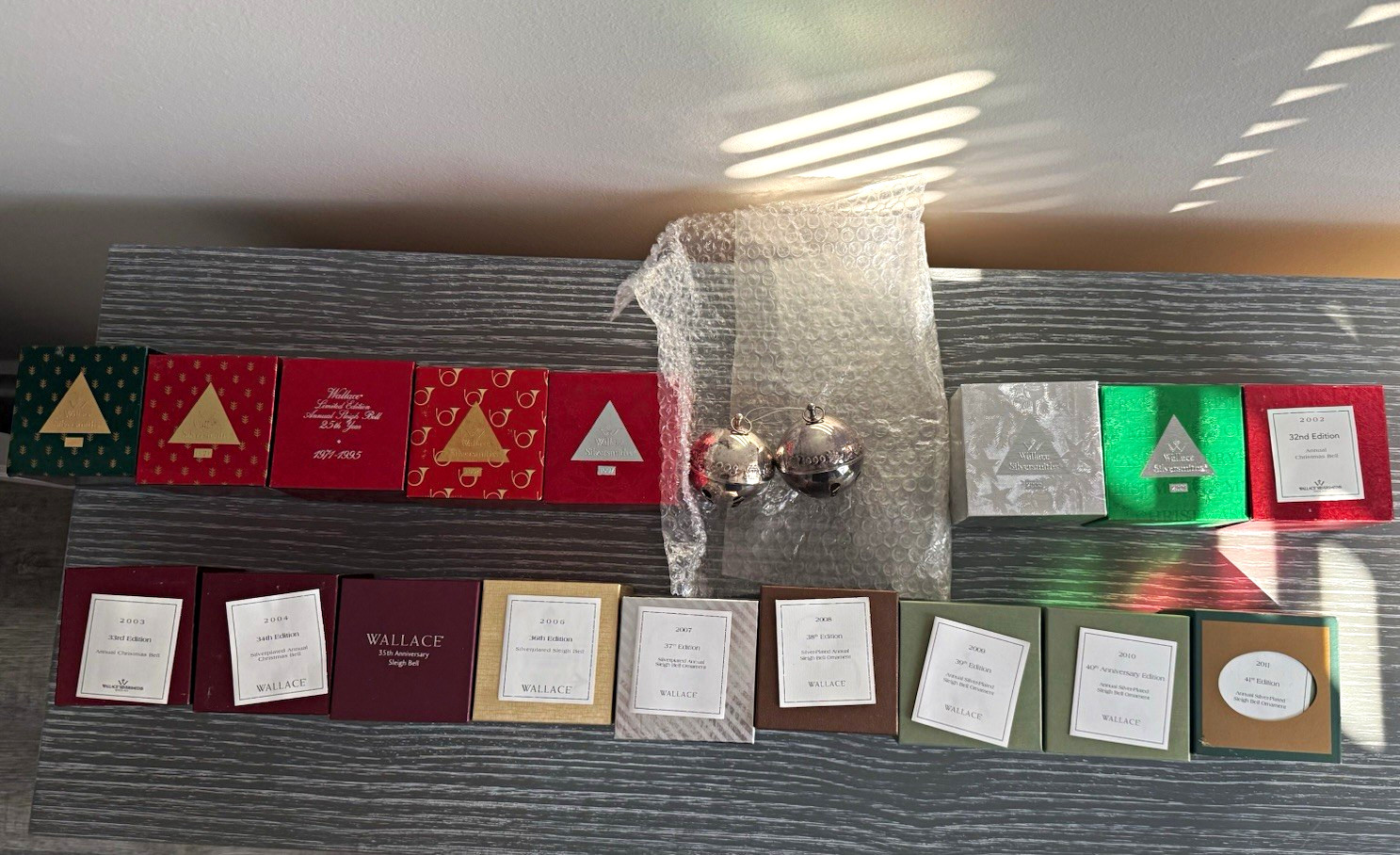 Wallace Silversmiths Annual Christmas Bell Ornaments Silver Plated 1993-2011 Wallace Silversmiths Annual Christmas Bell Ornaments Silver Plated 1993-2011
