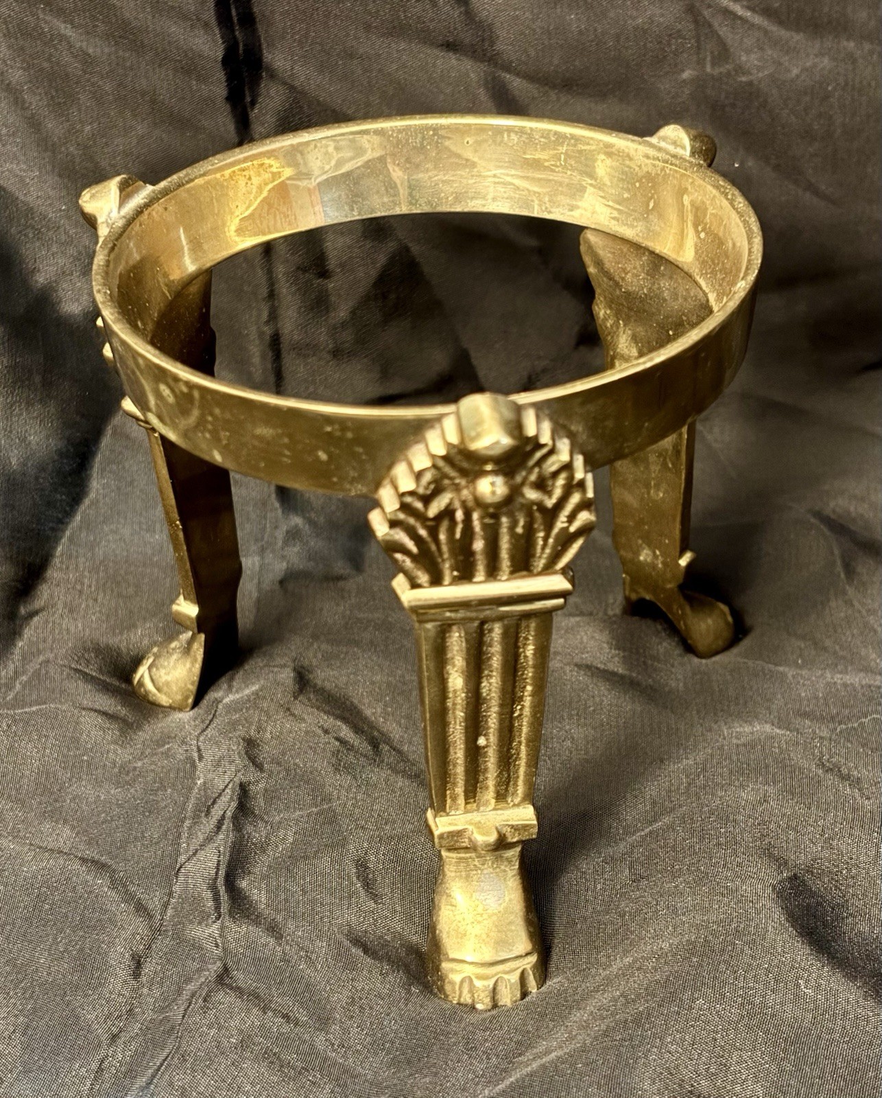 Vintage Solid Brass Tripod Display Stand Claw Foot Neoclassical Rose Bowl Orb