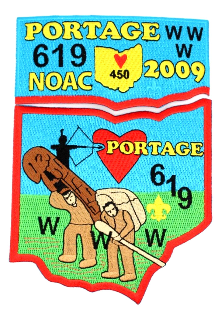 2009 NOAC Portage Lodge 619 Flap Set Heart of Ohio Council Patches OH Boy Scouts