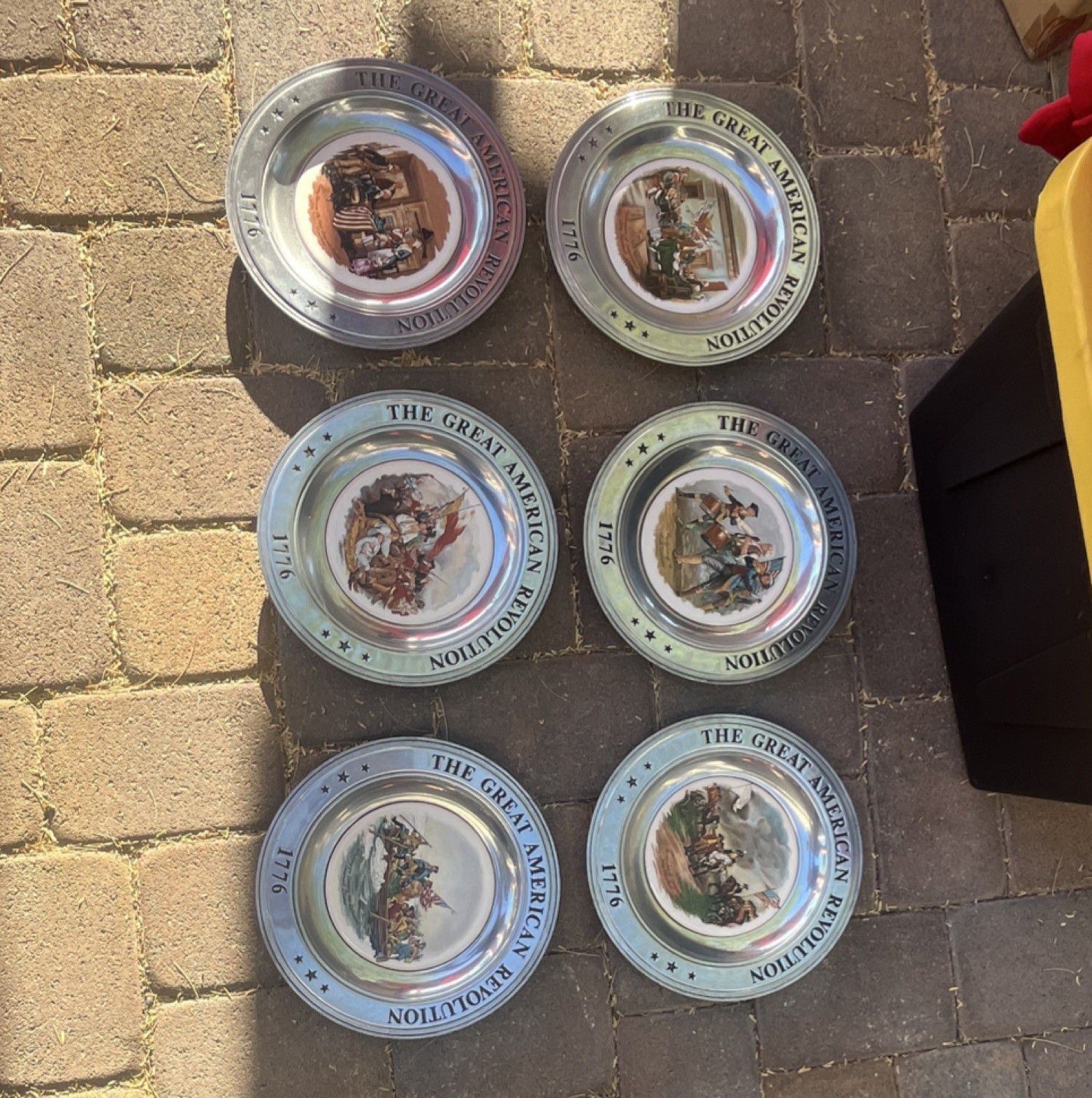 Set of 6 The Great American Revolution Decorative Collector Plates Round