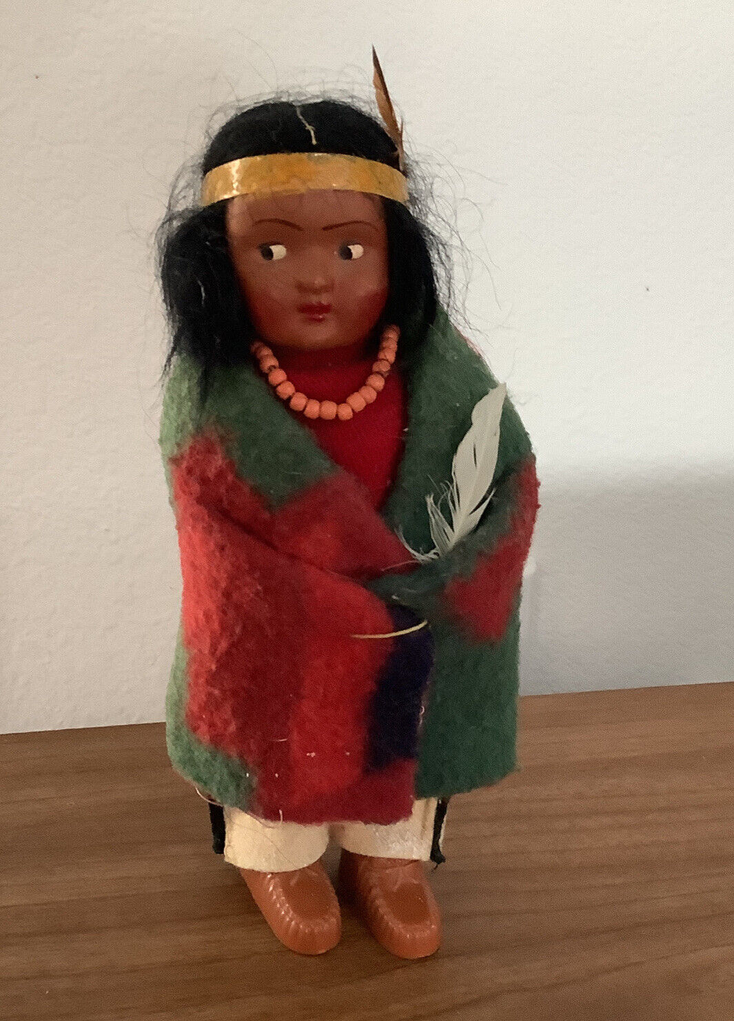 Vintage Native American Indian Doll Skookum Bully Good 6.5”