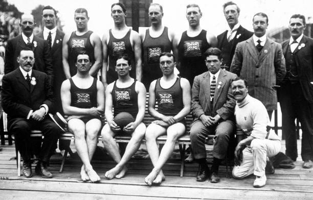 Olympic Games Stockholm Water Polo The British Team That Won Gold Old Photo