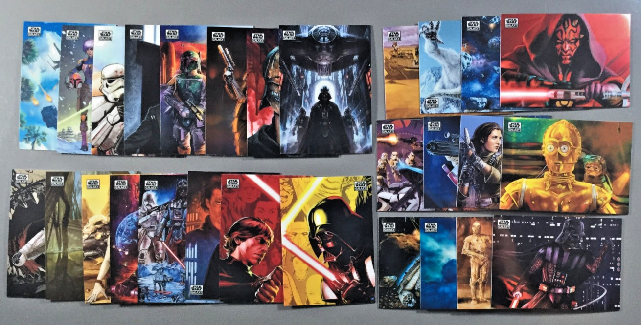HUGE (28) 2025 TOPPS CHROME GALAXY STAR WARS LOT - DARTH VADER MAUL BOBA LUKE ++