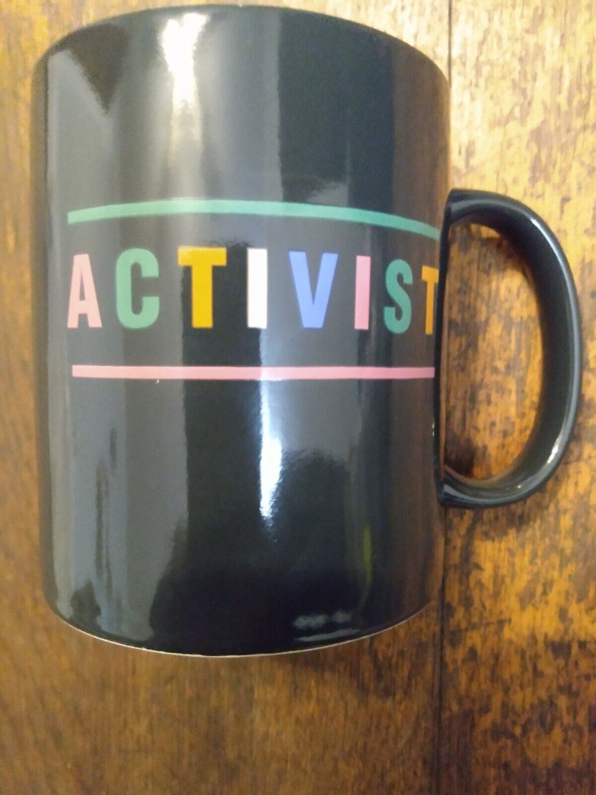 Room Essentials Activist Stoneware Coffee Mugs Tea Cups Black Dish Safe 2 Set