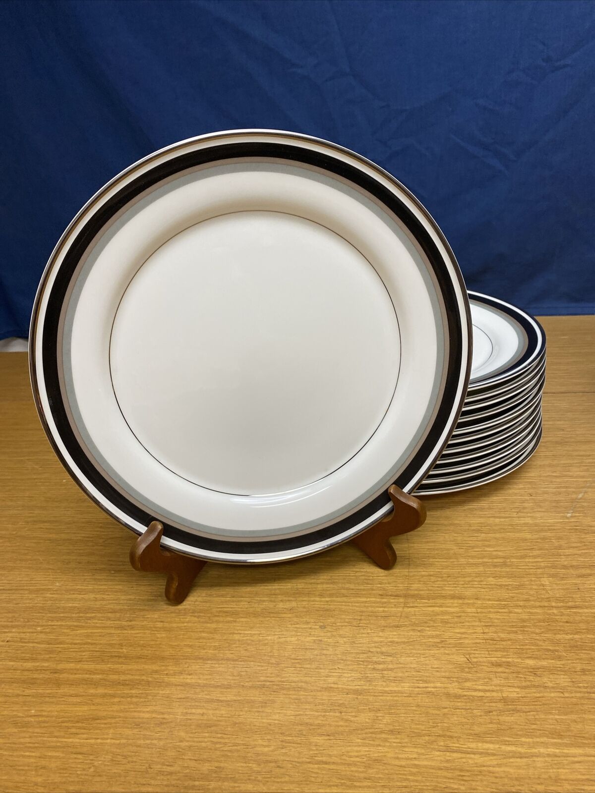 12 Mikasa Noir 10 5/8” Dinner Plates