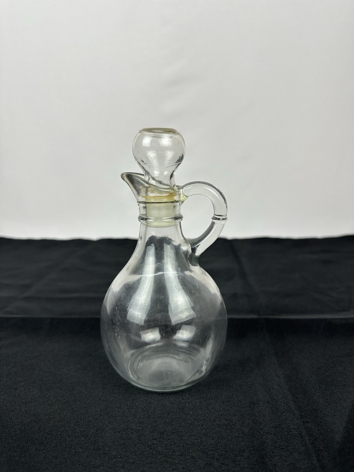 Vintage Glass 6” Cruet With Stopper Dispenser Pourer Server Oil & Vinegar -B33