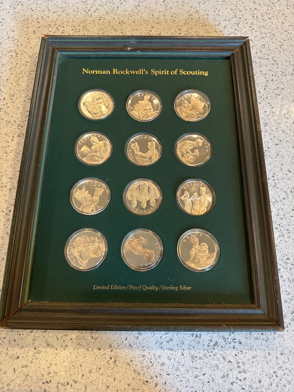 Norman Rockwell Spirit of scouting set of 12 Sterling silver coins