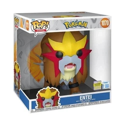 Pokémon Entei Jumbo 10” Funko Pop #1070 SDCC 2025 Convention Exclusive Pokémon Entei Jumbo 10” Funko Pop #1070 SDCC 2025 Convention Exclusive