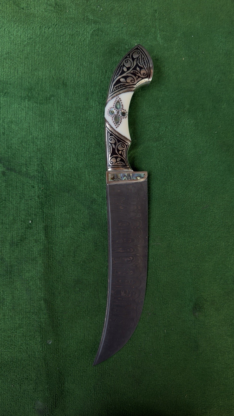 Uzbek Pichoq National Knife, Chust Region, Sharp Metal Blade, Leather Sheath
